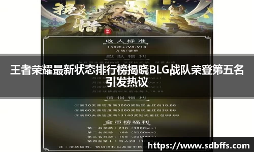 王者荣耀最新状态排行榜揭晓BLG战队荣登第五名引发热议